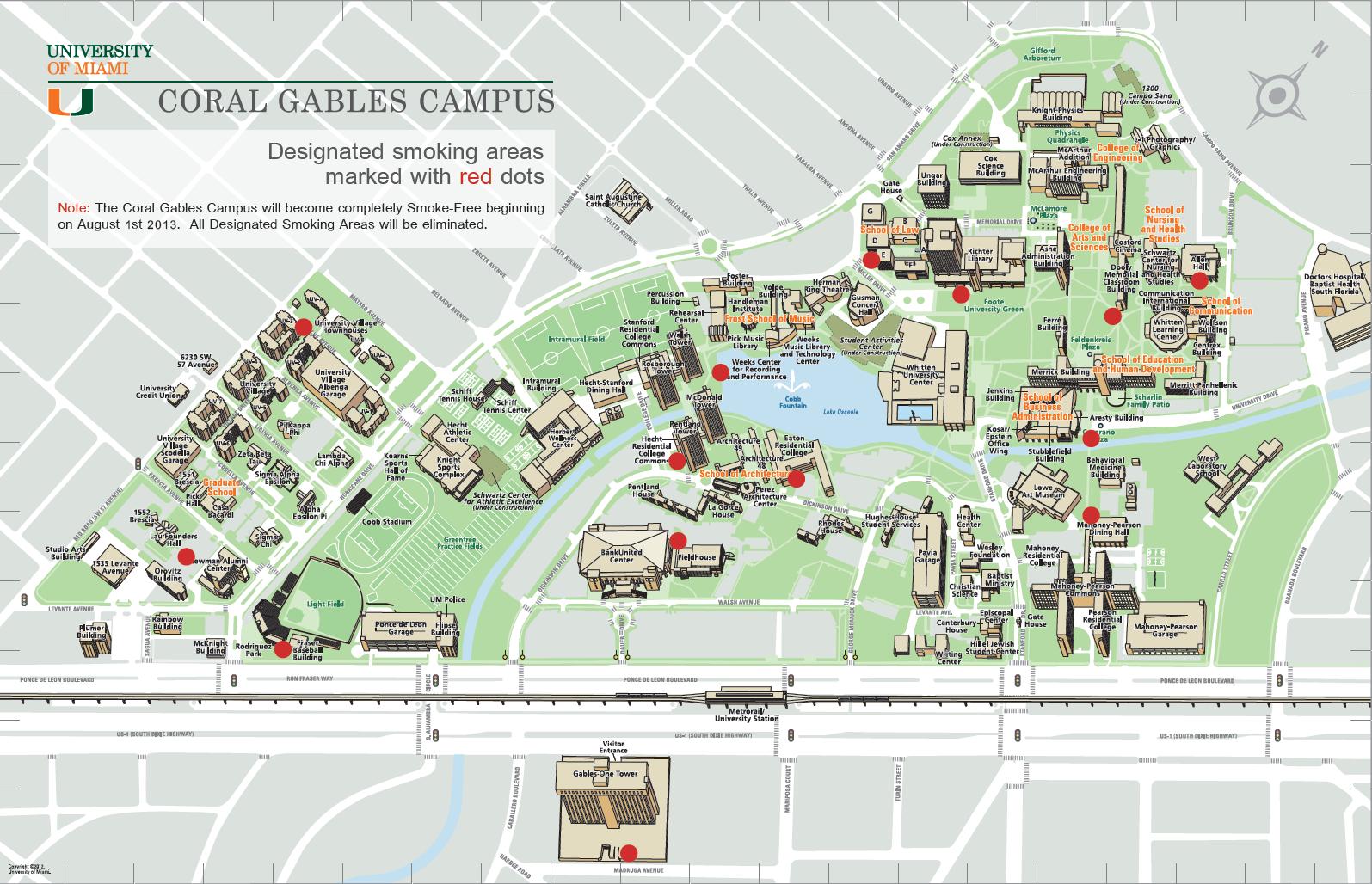 university of miami campus map 2019 Enforcing A Restricted Smoking Policy On The Um Campus A Tsp university of miami campus map 2019